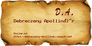Debreczeny Apollinár névjegykártya