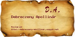 Debreczeny Apollinár névjegykártya